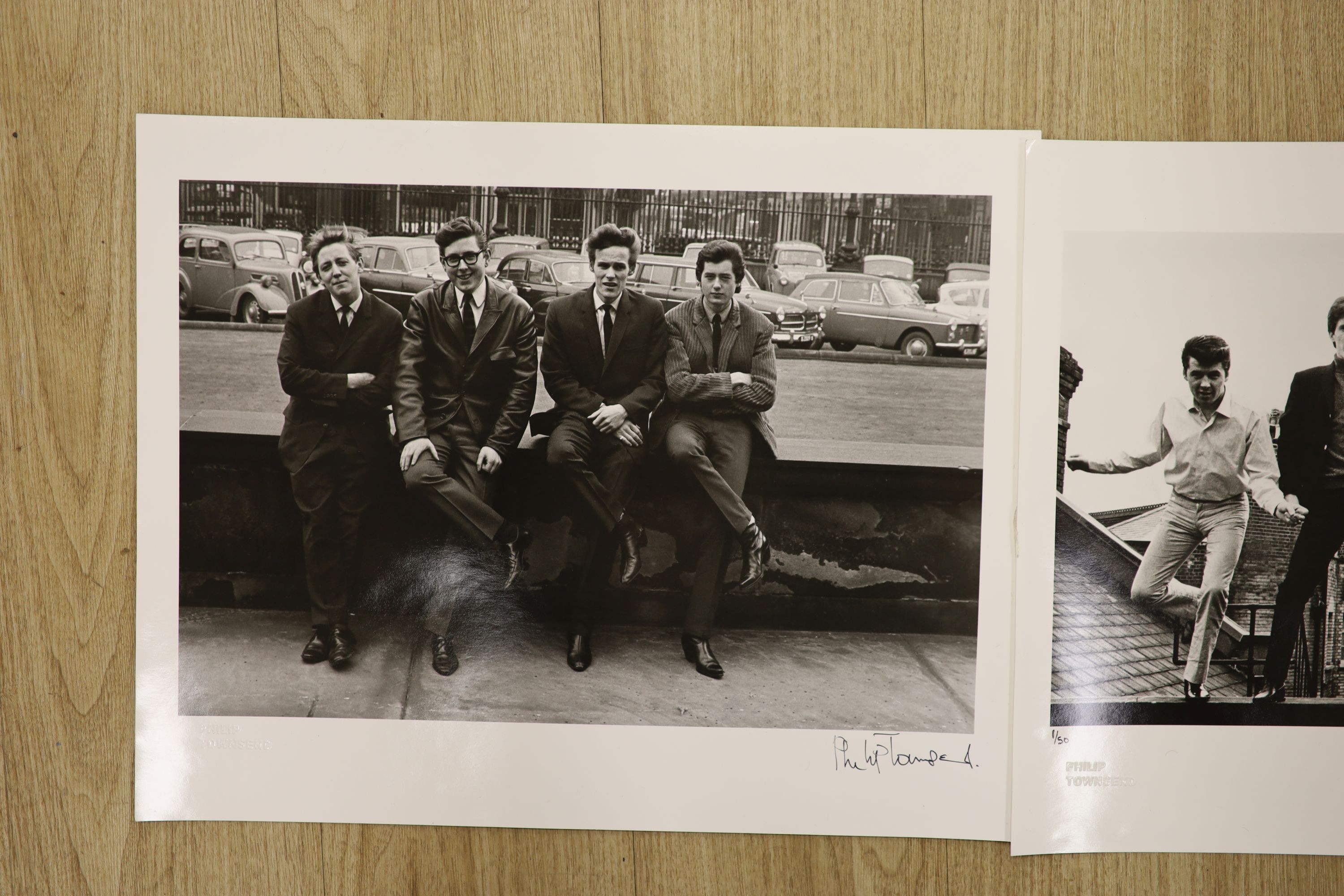 Philip Townsend (1940-2016), four silver gelatin prints signed and numbered by the photographer in black ink and blindstamped to the lower border, 1960's pop stars, overall 40 x 51cm, unframed.